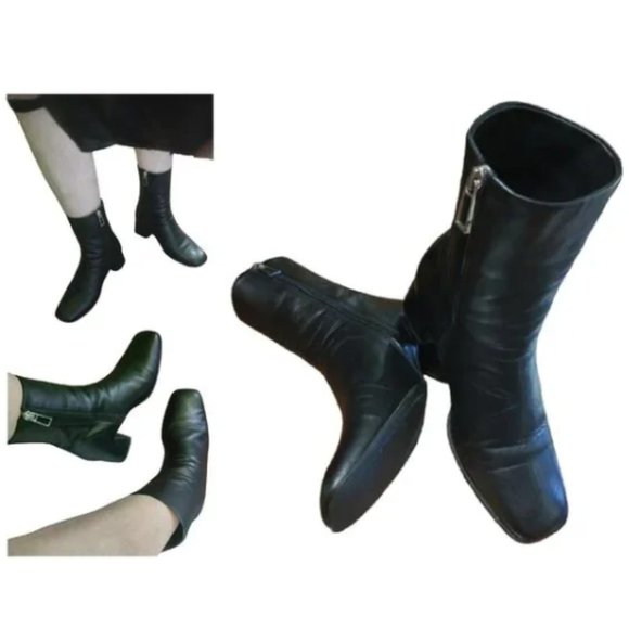 Mid Calf High Ankle Leather Sock Boots EU 38 - Picture 11 of 12